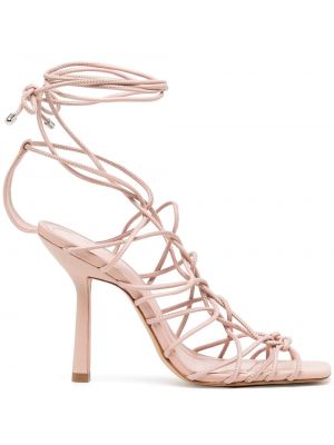 Кожаные сандалии на шнуровке Schutz, розовые