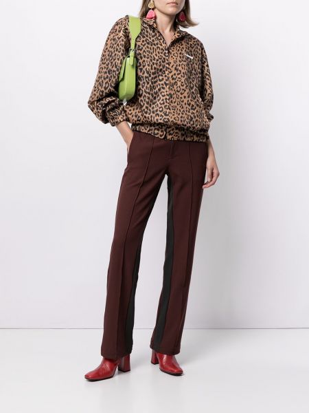 Jacke mit print mit leopardenmuster Pushbutton braun