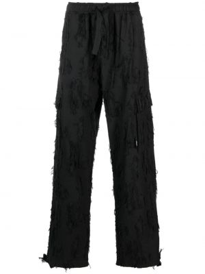 Spodnie z przetarciami bawełniane Msgm czarne