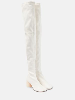 Usnjene gumijasti škornji Mm6 Maison Margiela bela