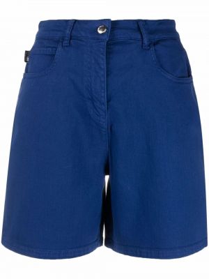 Shorts di jeans a vita alta Love Moschino blu