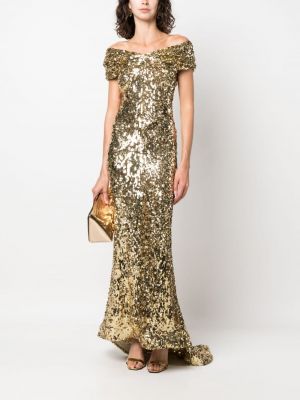 Suknele kokteiline su blizgučiais Atu Body Couture auksinė