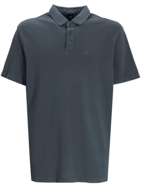 Raštuotas medvilninis polo marškinėliai Armani Exchange pilka
