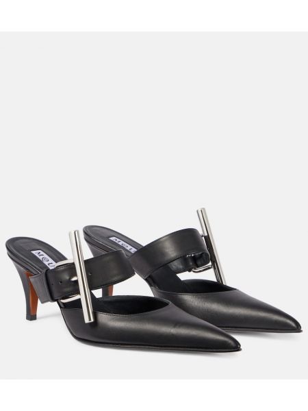 Læder mules Alexander Mcqueen sort