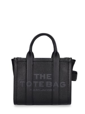 Kožená nákupná taška Marc Jacobs čierna