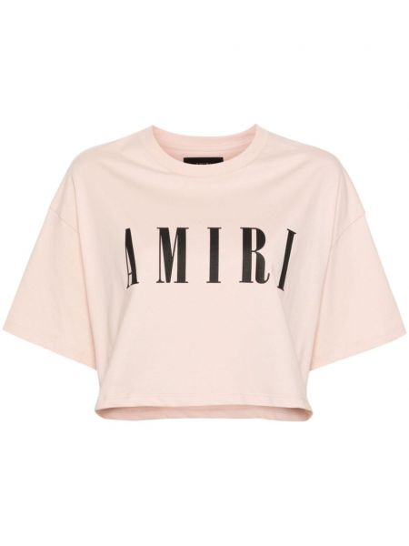 Kokvilnas t-krekls Amiri rozā