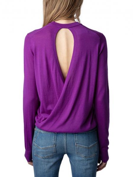 Шерстяной свитер из шерсти мериноса Zadig & Voltaire фиолетовый