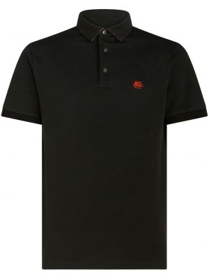 Siuvinėtas polo marškinėliai Etro juoda