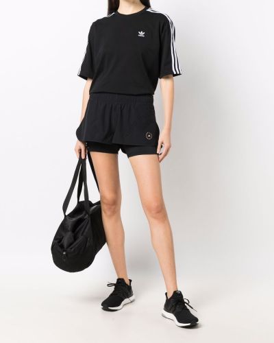 Camiseta con cordones con estampado Adidas negro