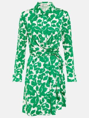 Mini vestido de flores Diane Von Furstenberg verde