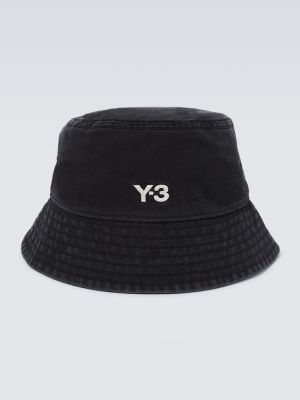 Haftowany kapelusz bawełniany Y-3 czarny