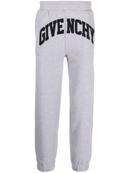 Bavlnené teplákové nohavice Givenchy sivá