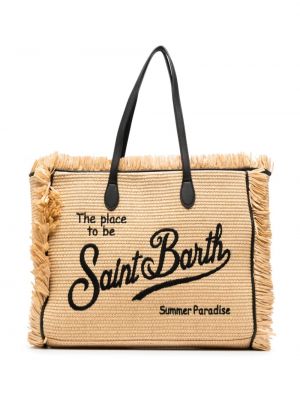 Плетени шопинг чанта бродирани Mc2 Saint Barth