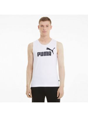 Camiseta sin mangas sin mangas de algodón Puma blanco