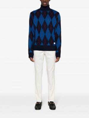 Sweter w kratkę Manuel Ritz niebieski