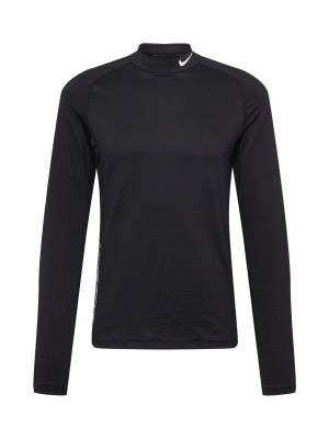 Jednofarebné priliehavé tričko s dlhými rukávmi s potlačou Nike