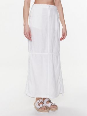 Jupe longue en lin large Bdg Urban Outfitters blanc