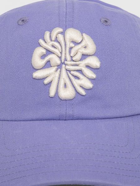 Бавовняна кепка з аплікацією Peak Performance фіолетова