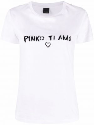 Camiseta de cuello redondo Pinko blanco
