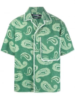 Košeľa s potlačou s paisley vzorom Jacquemus zelená