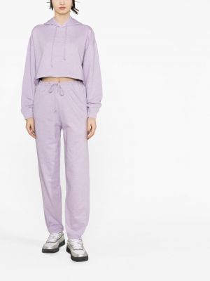 Bavlněné sportovní kalhoty Ganni fialové