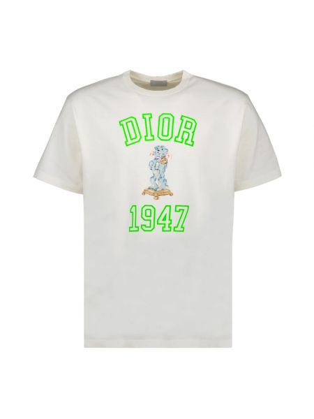 Haftowana koszulka casual Dior biała