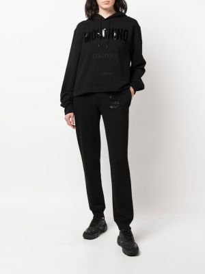 Raštuotas džemperis su gobtuvu Moschino juoda