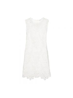 Sukienka mini bez rękawów koronkowa Ermanno Scervino biała