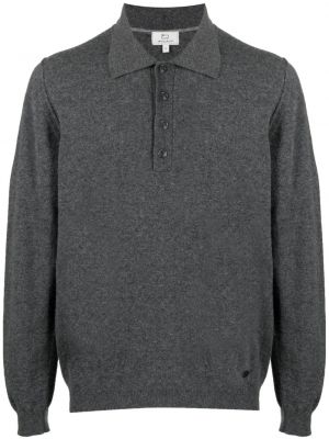 Вълнена поло тениска Woolrich сиво