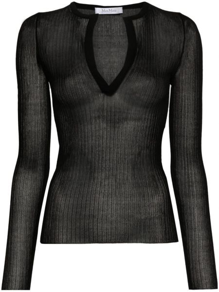 Svilen pulover Max Mara črna