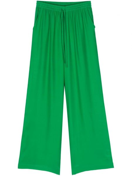 Hedvábné rovné kalhoty P.a.r.o.s.h. zelené