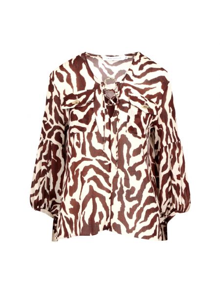 Bluse mit print mit v-ausschnitt mit zebra-muster Simona Corsellini