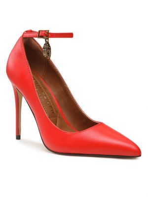 Полуотворени обувки с ток Kurt Geiger червено