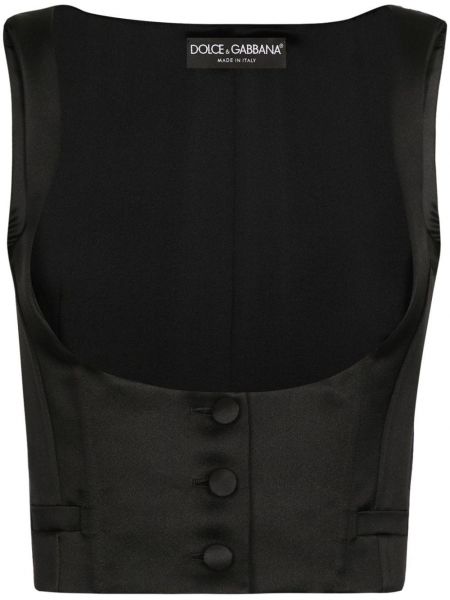 Vest i satin uden ærmer Dolce & Gabbana sort