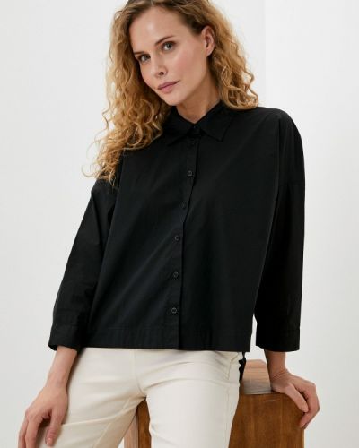 Рубашка с длинным рукавом Sisley, черная