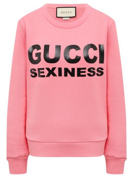 Хлопковый свитшот Gucci розовый