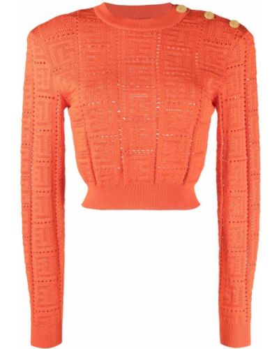 Пуловер Balmain оранжево