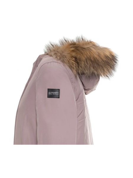 Abrigo de invierno de cuero de cuero sintético Alessandro Dell'acqua rosa