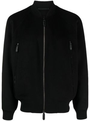 Kašmírová bomber bunda na zip Giorgio Armani černá