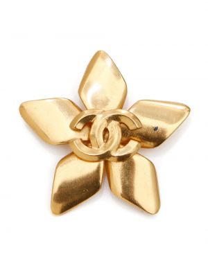 Broszka w kwiatki Chanel Pre-owned złota