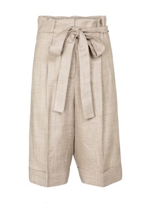 Pantaloncini di lana di lino di seta Gabriela Hearst bianco