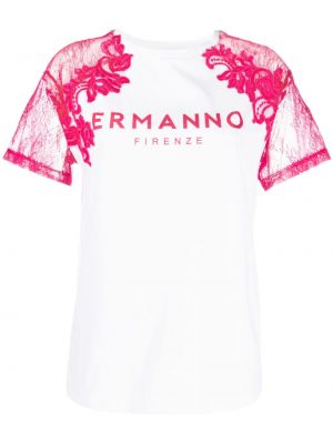 Csipkés pamut fűzős póló Ermanno Firenze