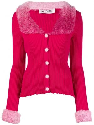 Pels strikkegenser Blugirl rosa