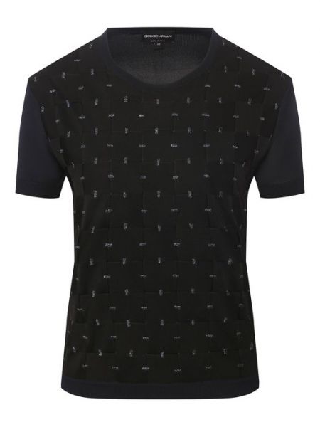 Черная футболка из вискозы Giorgio Armani