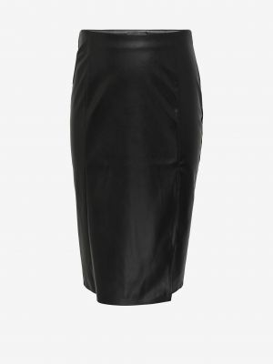 Priliehavá kožená sukňa z ekologickej kože Only Carmakoma čierna