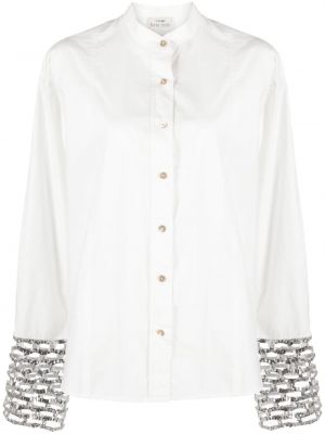 Βαμβακερό πουκάμισο Forte_forte λευκό