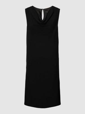 Czarna sukienka midi z dekoltem w serek Comma
