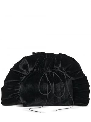 Žametna pisemska torbica iz rebrastega žameta Cecilie Bahnsen črna