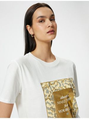 Βαμβακερή μπλούζα με λεοπαρ μοτιβο Koton