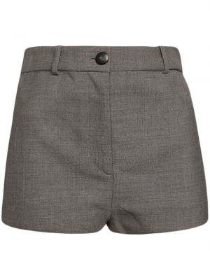 Shorts taille haute en laine Ferragamo gris